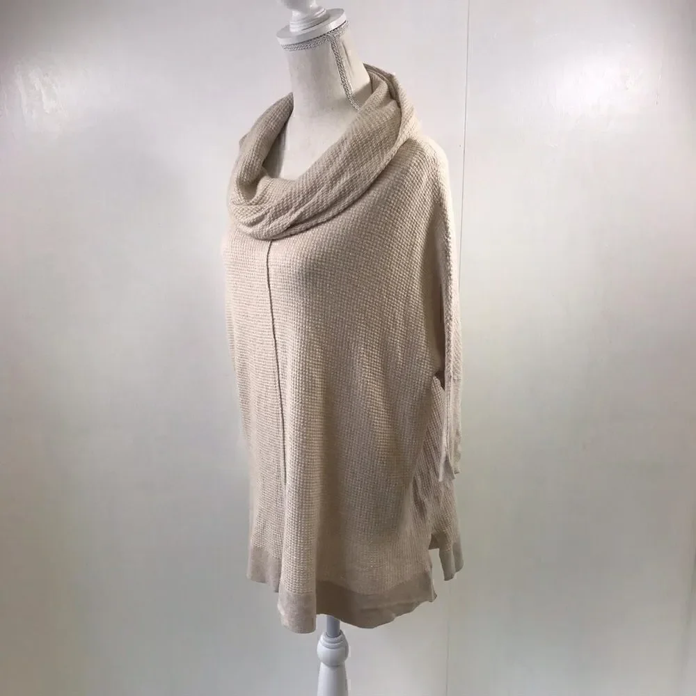 Fielel Flower Ivory Cowlneck Pullover Size S